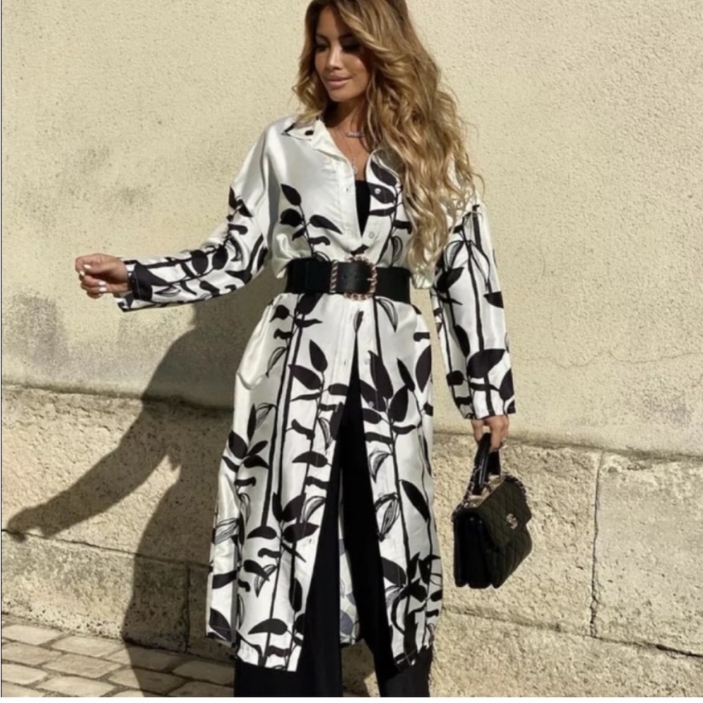 Zara oversized black and white dress